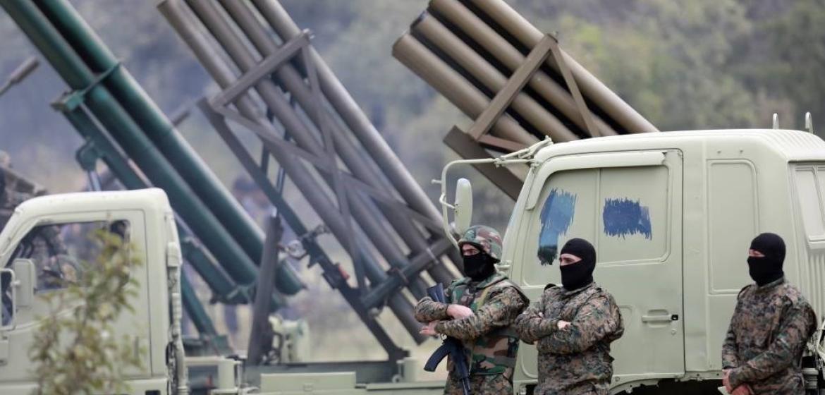 Foto: Kämpfer der Hisbollah trainieren im Dorf Aaramta (Südlibanon) am 21. Mai 2023. Foto: Tasnim News Agency (uncredited) / via Wikimedia Commons. https://commons.wikimedia.org/wiki/File:2023_Hezbollah_drill_in_Aaramta_03.jpg