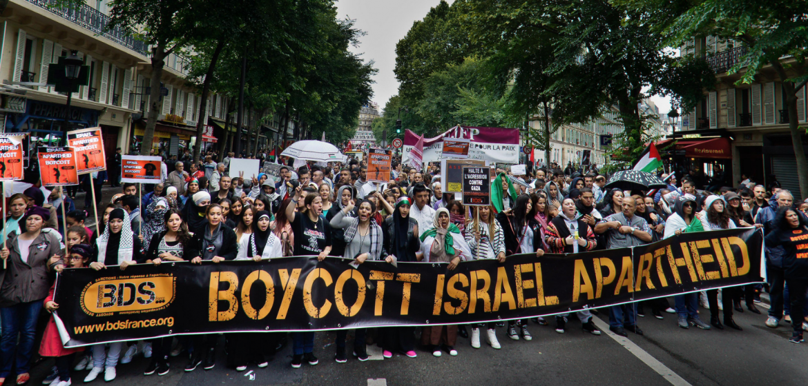 Illustrativ: BDS-Bewegung in Frankreich (CC BY-SA, Odemirense, Wikimedia commons) 