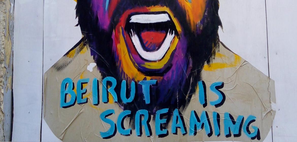 Beirut schreit - eindrücklich erzählt auch die Straßenkunst in den libanesischen Städten vom Leid der Menschen im Land. Bild: Jara Nassar