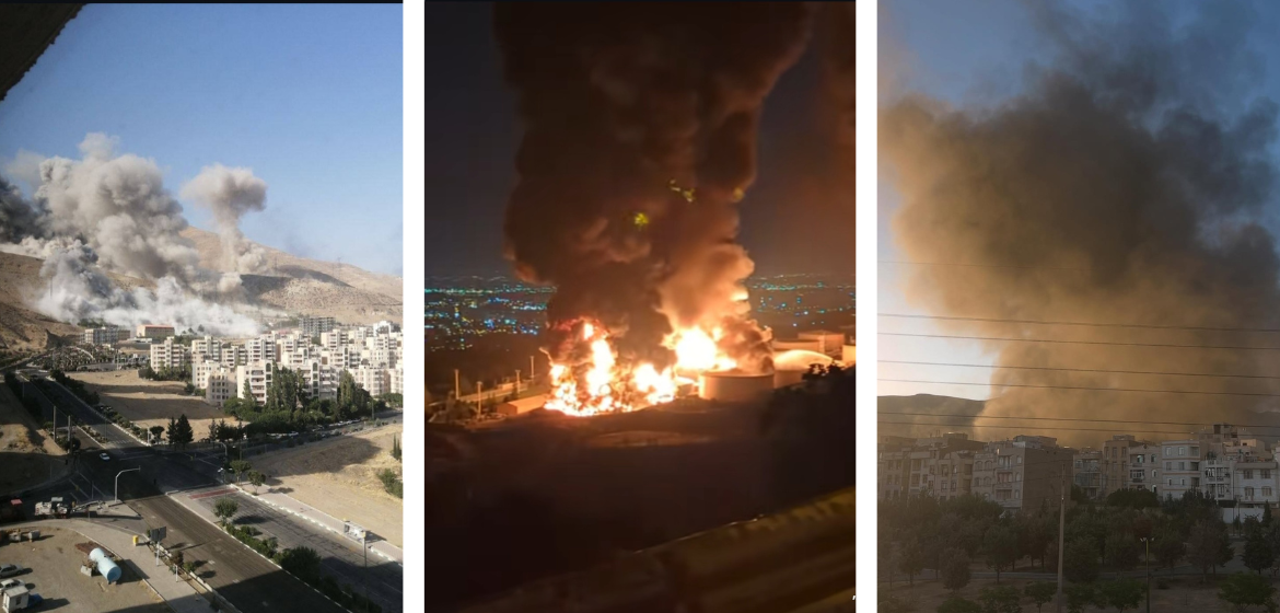 Brände, Explosionen, Rauch in Tehran zu sehen. Fotos: privat