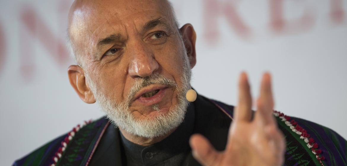 Hamid Karzai, ehemaliger Präsident Afghanistans. Foto: Chatham House/Flickr (https://flic.kr/p/Hj9NMi), Lizenz: cc-by 2.0 (https://creativecommons.org/licenses/by/2.0)