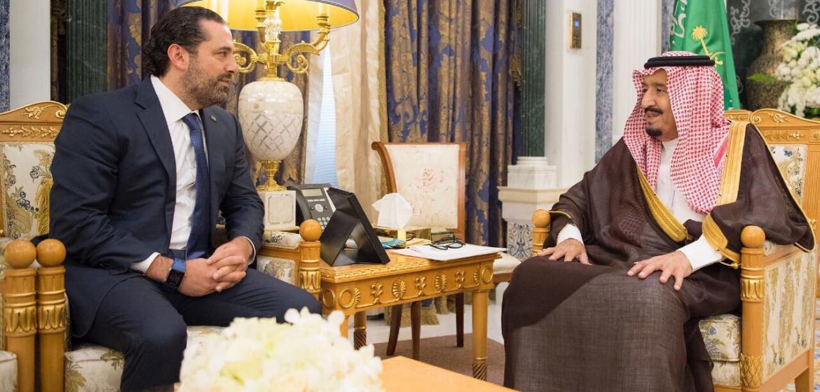 Hat enge Verbindungen nach Saudi-Arabein: Saad Hariri (links), hier am Montag bei einem Gespräch mit dem saudischen König Salman. Bild: @saadhariri/Twitter