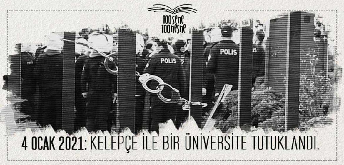 January 4th 2021: A university in handcuffs. Source: 100sene100nesne https://twitter.com/100sene100nesne/status/1346526177809338371?s=20 