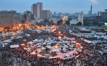 Kairo, Tahrir Platz am 09. Februar 2011. Zwei Tage später trat Präsident Mubarak zurück. Quelle: Wiki Commons 