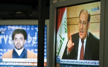 Iraks Premierminister Nouri al-Maliki im TV. Foto: flickr/Al Jazeera English
