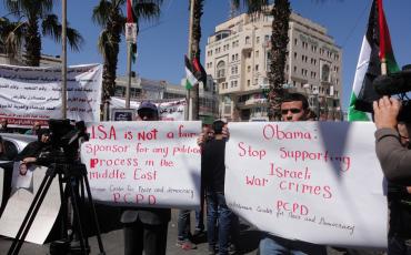 Proteste anlässlich des Besuches von Barack Obama in Ramallah. Foto: Stop the Wall Campaign
