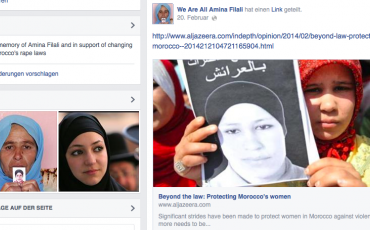Eine Facebook Seite in Gedenken an Amina Filali: Für viele Marokkanerinnen ist die junge Frau zum Sinnbild der Unterdrückung geworden.
