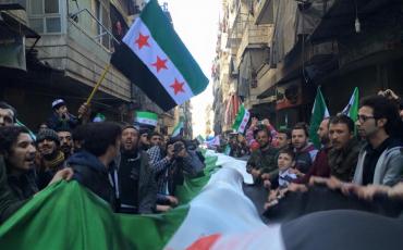 Demonstration taking place in Aleppo a week ago. Photo: Abedalrazaq Zaqzoq