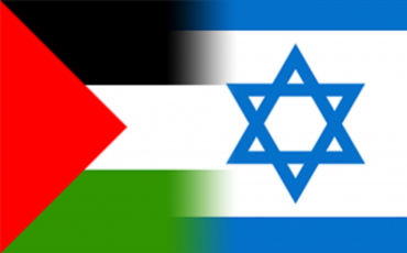 A Palestinian and an Israeli flag. Image: Yellowblood/Wikicommons (Public Domain, Quelle: https://commons.wikimedia.org/wiki/File:Israel_Palestine_Flag.png)