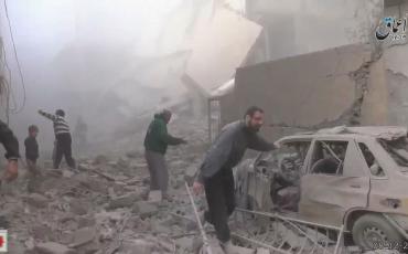 Ausschnitt eines YouTube-Videos über die Bombardierung von Deir ez-Zor, Dezember 2015. Photo: CC-BY ivano03