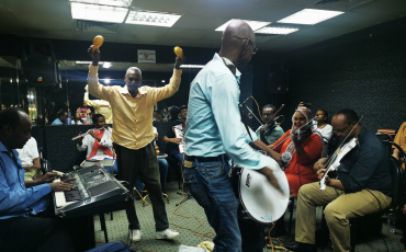 Jamsession of Sudanese musicians at Al-Arabi Studio in Cairo, September 2023. Photo: Amira Ahmed