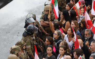 Women on the front line in the current protests. Photo: Nicolas Tawk