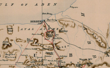 Handgezeichnete Karte des nördlichen Somalilands. Bild: University of Illinois Library, 2020, Wikimedia Commons