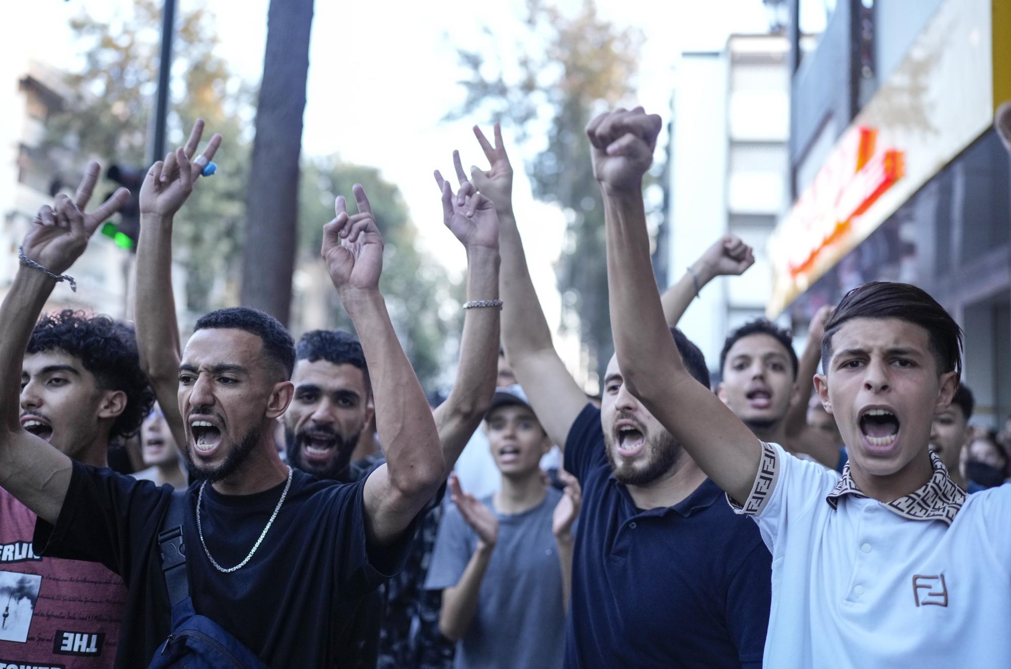 Protests in the streets of Morocco. Picture: Mosaab Elshamy