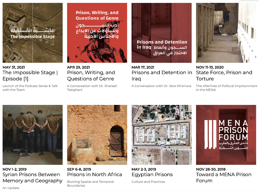 Die ersten Veranstaltungen des MENA Prison Forums nach seiner Gründung im Jahr 2018. Foto: Screenshot/Website MENA Prison Forum