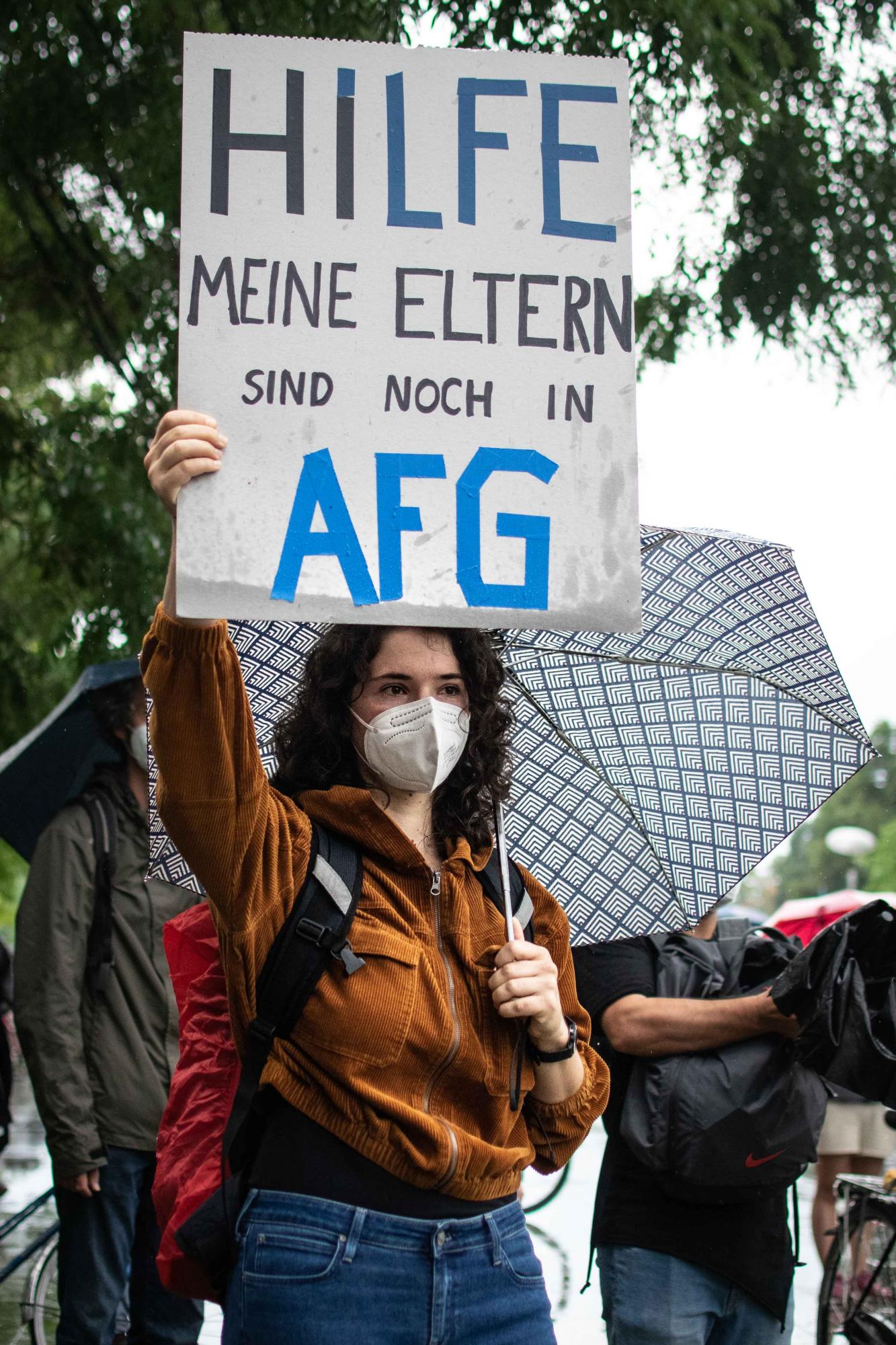 Afghanistan solidarity demonstration in front of the German Chancellery in Berlin on 22.08.2021. Picture: Anna-Theresa Bachmann