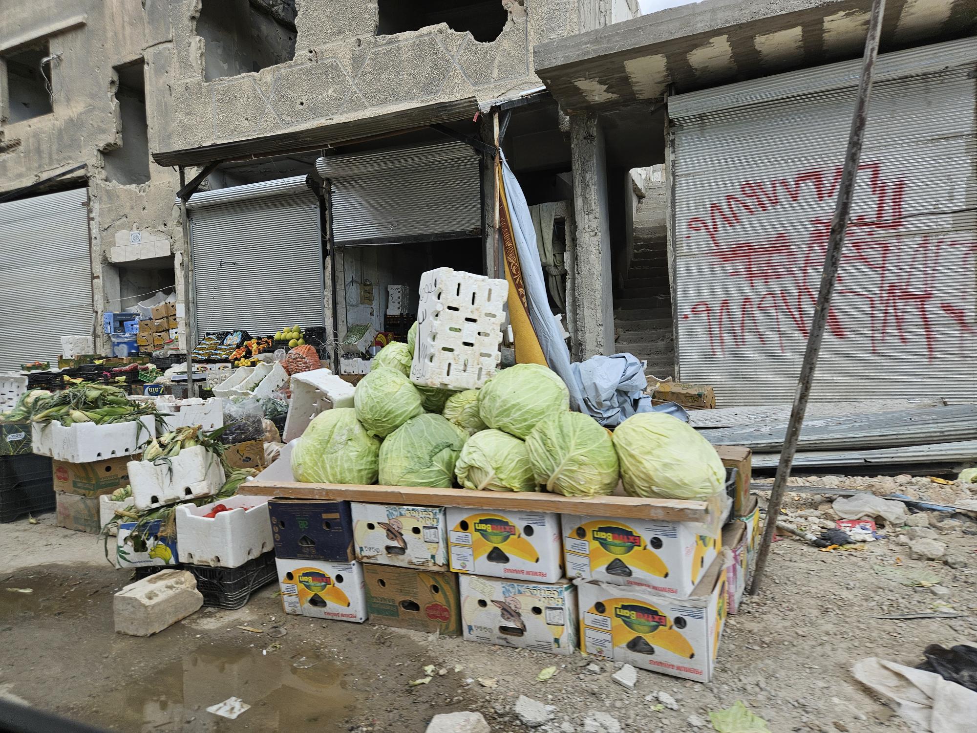 A vegetable shop in Yarmouk. Credits: Andreas Schüller
