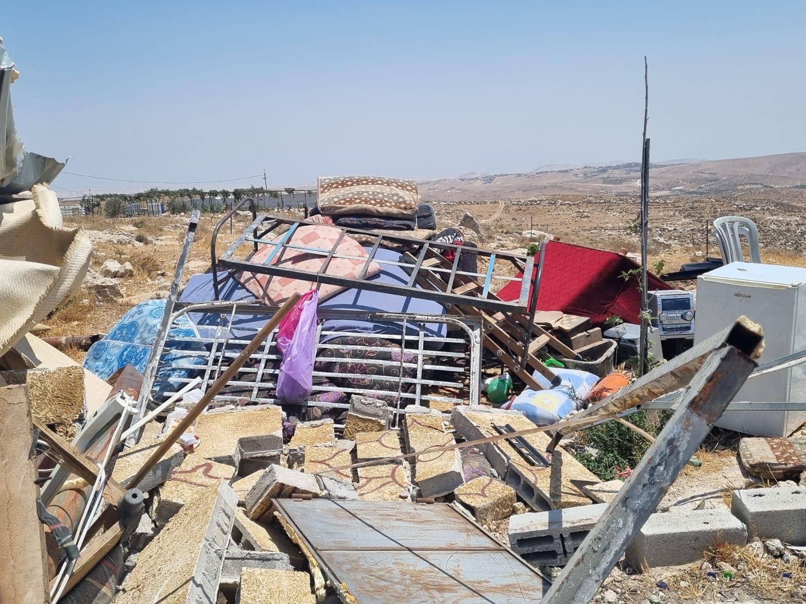 Überbleibsel und Schutt eines zerstörten Hauses in Masafer Yatta, Foto Youth of Sumud